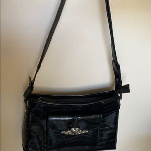 Brighton Cheri soft shoulder bag patent croco.